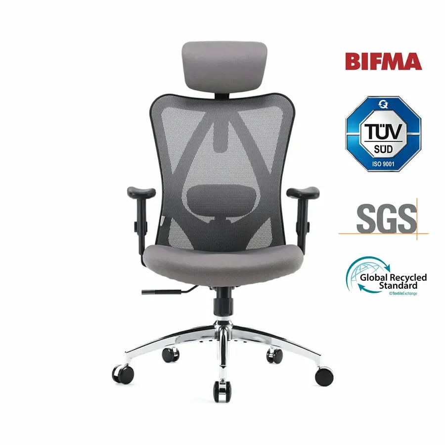 Sihoo M18, silla de oficina con cojín en W y respaldo de malla (4 de 4)